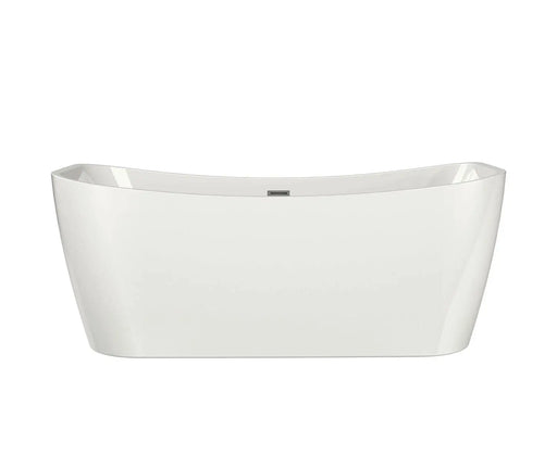 Maax Villi 65 x 32 Acrylic Freestanding Center Drain Bathtub in White with White Skirt - Plumbing Market