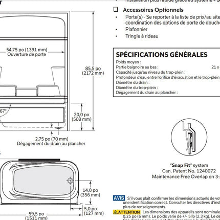 Mirolin Empire Multi Piece Tub Shower Right - Plumbing Market