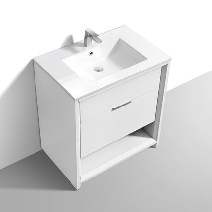 Kube Bath Nudo 32″ Modern Bathroom Vanity in High Gloss White Finish Kube Bath