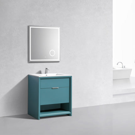 Kube Bath Nudo 32″ Modern Bathroom Vanity in Teal Green Finish Kube Bath