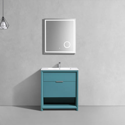 Kube Bath Nudo 32″ Modern Bathroom Vanity in Teal Green Finish Kube Bath