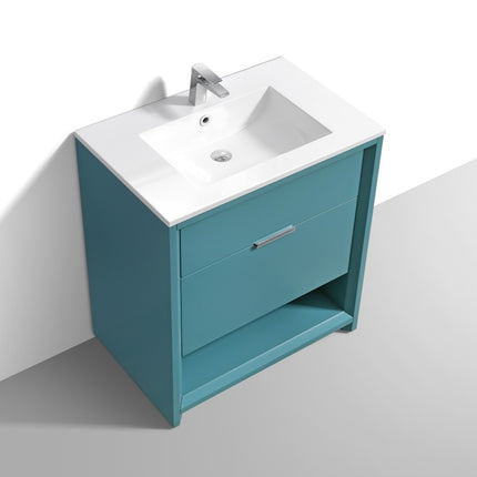 Kube Bath Nudo 32″ Modern Bathroom Vanity in Teal Green Finish Kube Bath