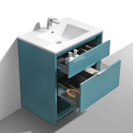 Kube Bath Nudo 32″ Modern Bathroom Vanity in Teal Green Finish Kube Bath