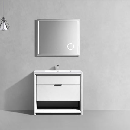 Kube Bath Nudo 40″ Modern Bathroom Vanity in High Gloss White Finish Kube Bath