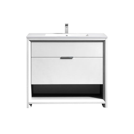 Kube Bath Nudo 40″ Modern Bathroom Vanity in High Gloss White Finish Kube Bath