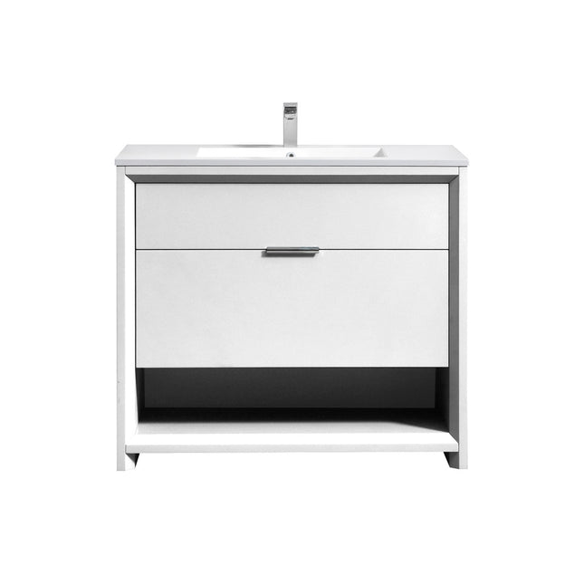 Kube Bath Nudo 40″ Modern Bathroom Vanity in High Gloss White Finish Kube Bath