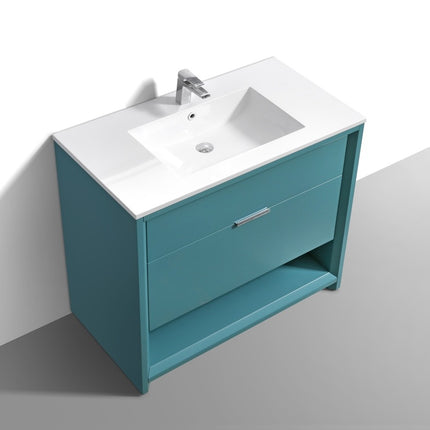 Kube Bath Nudo 36″ Modern Bathroom Vanity in Teal Green Finish Kube Bath