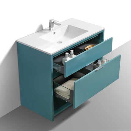 Kube Bath Nudo 36″ Modern Bathroom Vanity in Teal Green Finish Kube Bath