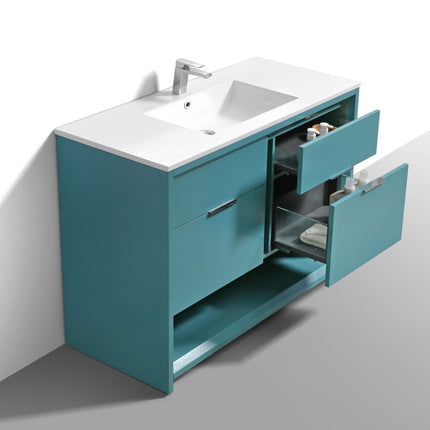 Kube Bath Nudo 48″ Single Sink Modern Bathroom Vanity in Teal Green Finish Kube Bath