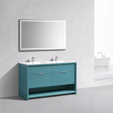 Kube Bath Nudo 60″ Double Sink Modern Bathroom Vanity in Teal Green Finish Kube Bath