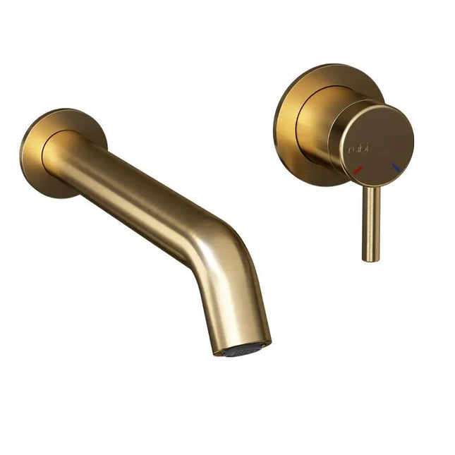 Rubi Vertigo W-Mounted Basin Faucet With Flanges W/O Drain Brushed Gold RVT17RWDOR - Plumbing Market