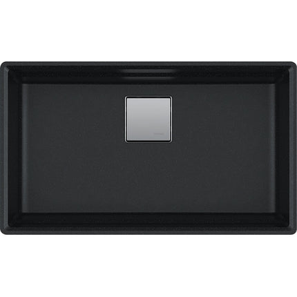 Kindred 32.0-in. x 18.75-in. Undermount Single Bowl Granite Kitchen Sink in Onyx Kindred