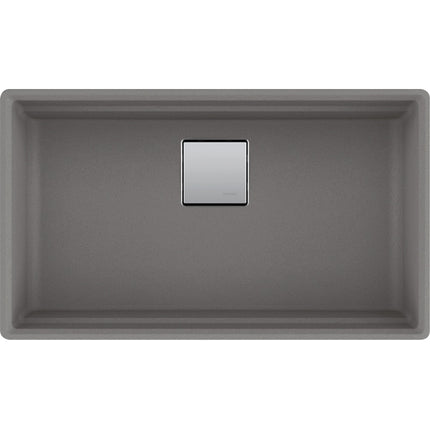 Kindred 32.0-in. x 18.75-in. Undermount Single Bowl Granite Kitchen Sink in Stone Grey Kindred