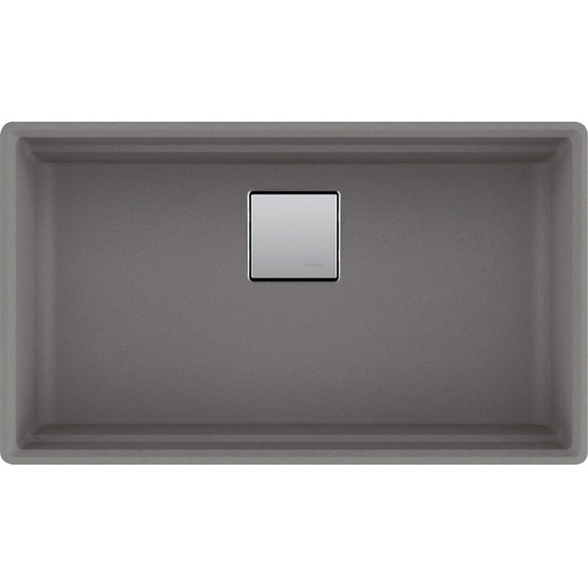 Kindred 32.0-in. x 18.75-in. Undermount Single Bowl Granite Kitchen Sink in Stone Grey Kindred