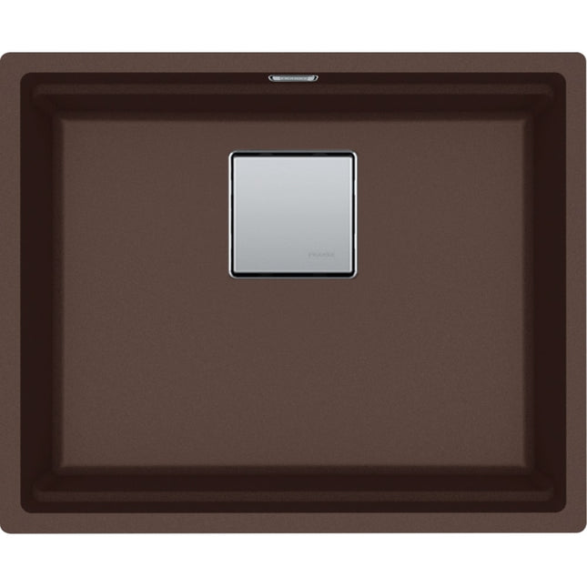 Franke Peak 22.06-in. x 18.21-in. Undermount Single Bowl Granite Kitchen Sink in Mocha Franke