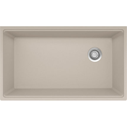 Franke Maris 33-in. x 19.3-in Granite Undermount Single Bowl Workcenter Kitchen Sink Champagne Franke