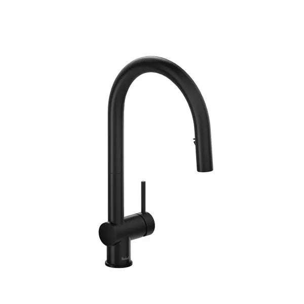 Riobel Azure Pull-Down Kitchen Faucet With C-Spout Black AZ201BK - Plumbing Market