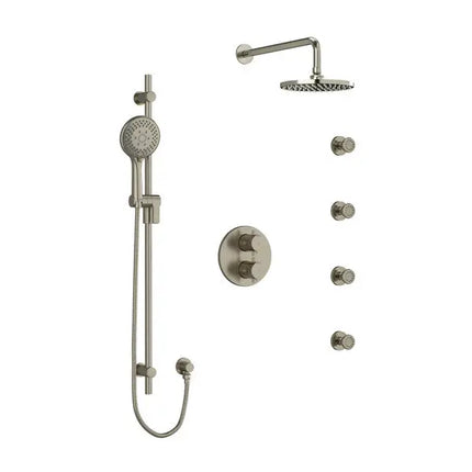 Riobel Edge Thermostatic Shower System 4 Body Jets Cross Handles - Plumbing Market