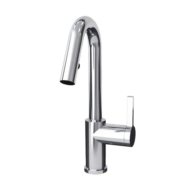 Rubi Loft Kitchen Faucet Round Body ‘’J’’ Spout 2 Jets Hand Spray Chrome RLO91D2EJCC - Plumbing Market