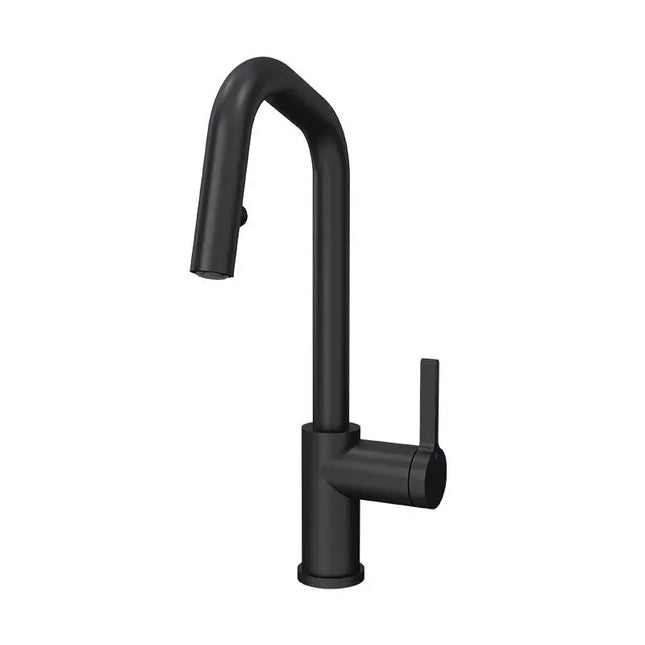 Rubi Loft Kitchen Faucet Round Body ‘’L’’ Spout 2 Jets Hand Spray Matte Black RLO91D2ERBK - Plumbing Market