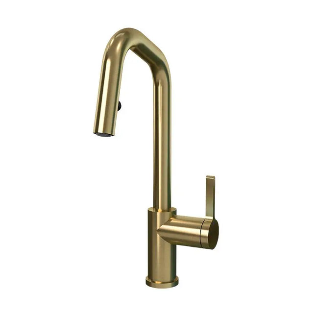 Rubi Loft Kitchen Faucet Round Body ‘’R’’ Spout 2 Jets Hand Spray Gold RLO91D2EROR - Plumbing Market