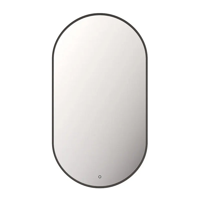 Rubi Miro Led Mirror Antifog 490X890Mm Backlight Oblong Black RMI4889BABK - Plumbing Market