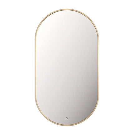 Rubi Miro Led Mirror Antifog 490X890Mm Backlight Oblong Gold RMI4889BAOR - Plumbing Market