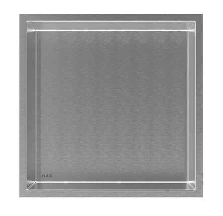 Rubi Nikia Recessed Niche 12’’ Brushed Inox RNK12-IB - Plumbing Market