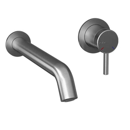 Rubi Vertigo W-Mounted Basin Faucet + Individual Flanges Stainless Steel RVT17RIX - Plumbing Market