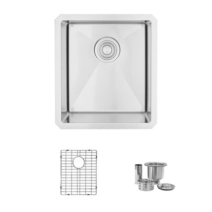 STYLISH 16 inch Single Bowl Undermount Stainless Steel Kitchen Sink Laundry S-309XG - Plumbing Market