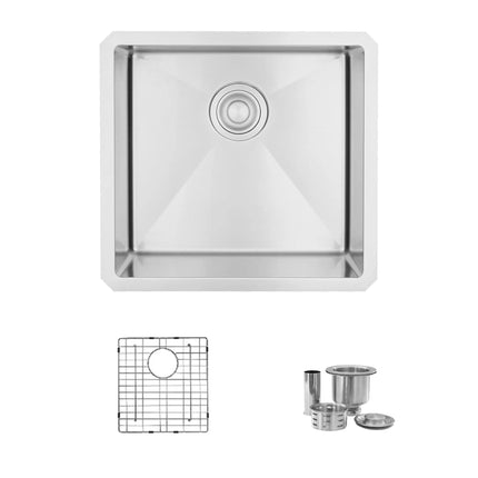 STYLISH 19 inch Single Bowl Undermount Stainless Steel Kitchen Sink Laundry S-308XG - Plumbing Market