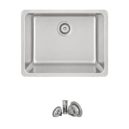 STYLISH 21 inch Single Bowl Undermount and Drop-in Stainless Steel Kitchen Sink S-408T - Plumbing Market