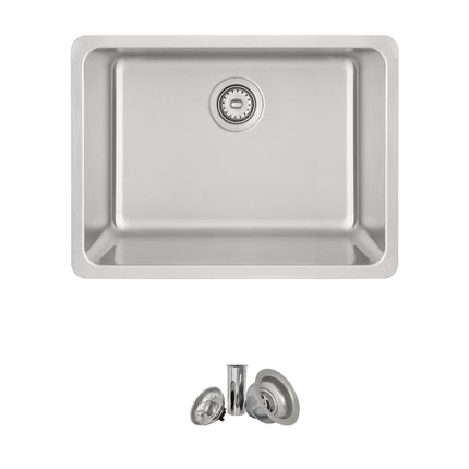 STYLISH 23 inch Single Bowl Undermount and Drop-in Stainless Steel Kitchen Sink S-203T - Plumbing Market