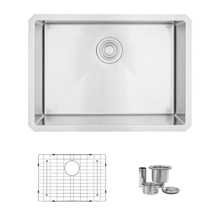 STYLISH 25 inch Single Bowl Undermount Stainless Steel Kitchen Sink S-312XG - Plumbing Market