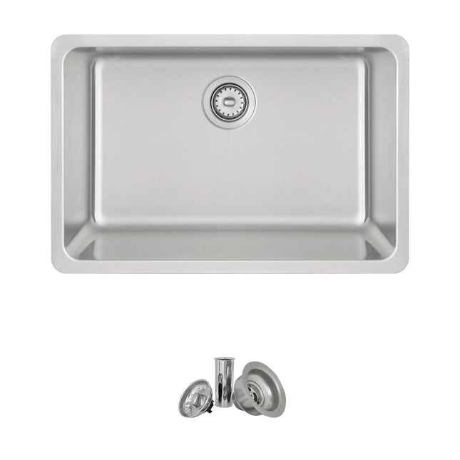 STYLISH 27 inch Single Bowl Undermount and Drop-in Stainless Steel Kitchen Sink S-406T - Plumbing Market