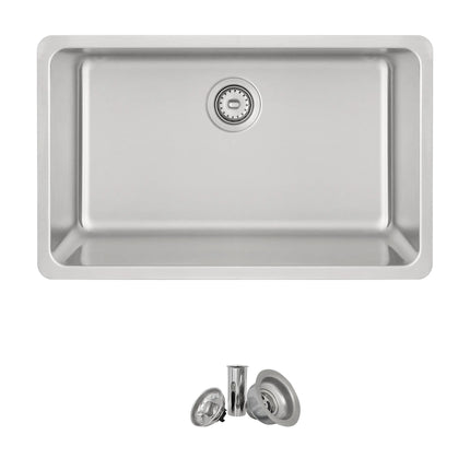 STYLISH 30 inch Single Bowl Undermount and Drop-in Stainless Steel Kitchen Sink S-411T - Plumbing Market