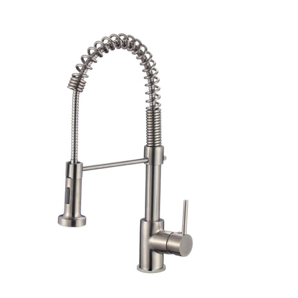 STYLISH Kitchen Sink Faucet Single Handle Pull Down Dual Mode Lead Free Brushed Nickel Finish K-107B - Plumbing Market