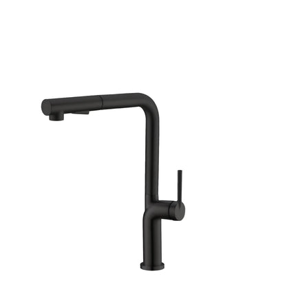 STYLISH Kitchen Sink Faucet Single Handle Pull Down Dual Mode Matte Black Finish K-146N - Plumbing Market