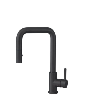 STYLISH Kitchen Sink Faucet Single Handle Pull Down Dual Mode Matte Black Finish K-148N - Plumbing Market