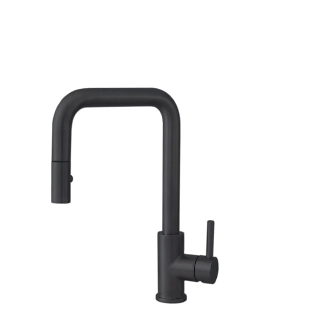 STYLISH Kitchen Sink Faucet Single Handle Pull Down Dual Mode Matte Black Finish K-148N - Plumbing Market