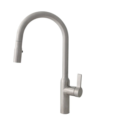 STYLISH Kitchen Sink Faucet Single Handle Pull Down Dual Mode Stainless Steel Brushed Finish K-133S - Plumbing Market