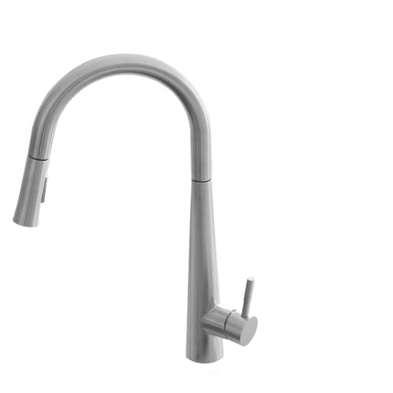 STYLISH Kitchen Sink Faucet Single Handle Pull Down Dual Mode Stainless Steel Brushed Finish K-135S - Plumbing Market