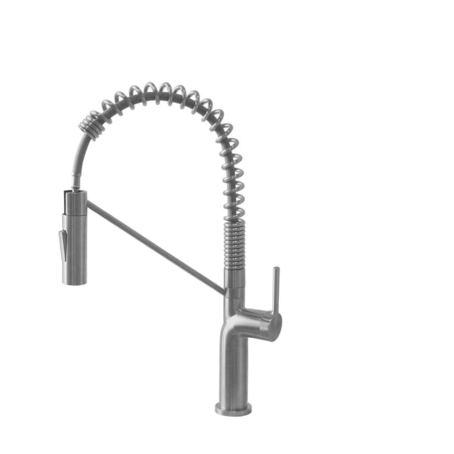 STYLISH Kitchen Sink Faucet Single Handle Pull Down Dual Mode Stainless Steel Finish K-149S - Plumbing Market