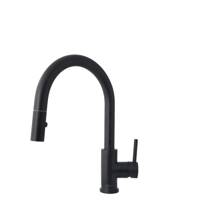 STYLISH Kitchen Sink Faucet Single Handle Pull Down Dual Mode Stainless Steel Matte Black Finish K-131N - Plumbing Market