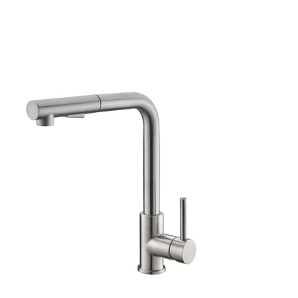 STYLISH Kitchen Sink Faucet Single Handle Pull Down Dual Mode Stainless Steel, Brushed Finish K-130S - Plumbing Market