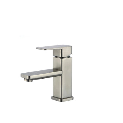 STYLISH Single Handle Bathroom Faucet for Single Hole Brass Basin Mixer Tap, Brushed Nickel Finish  B-103B - Plumbing Market