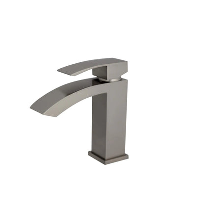 STYLISH Single Handle Bathroom Faucet for Single Hole Brass Basin Mixer Tap, Brushed Nickel Finish B-109B - Plumbing Market