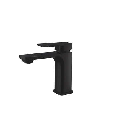 STYLISH Single Handle Bathroom Faucet for Single Hole Brass Basin Mixer Tap, Matte Black Finish  B-102N - Plumbing Market