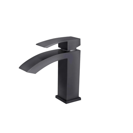 STYLISH Single Handle Bathroom Faucet for Single Hole Brass Basin Mixer Tap, Matte Black Finish B-109N - Plumbing Market