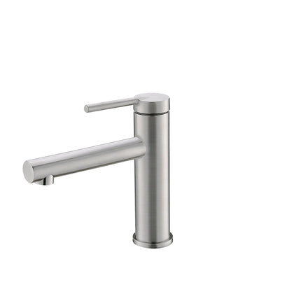 STYLISH Single Handle Modern Bathroom Basin Sink Faucet, Brushed Stainless Steel Finish B-108S - Plumbing Market